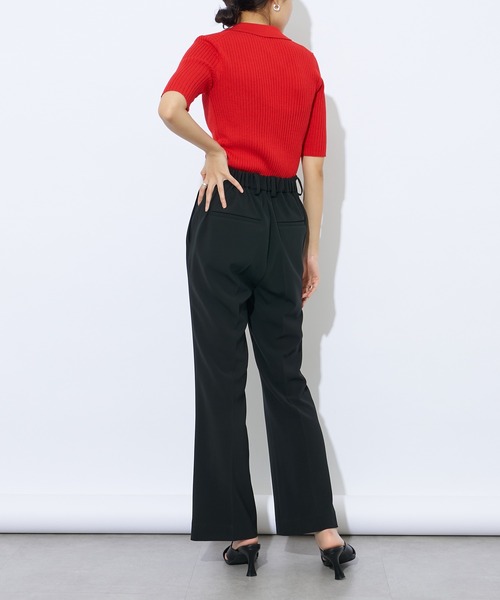 Lui's（ルイス）の「リブニットポロトップス（ニット/セーター・レディース・レッド/ブラック/ベージュ/オフホワイト・FREE）」の15枚目の写真