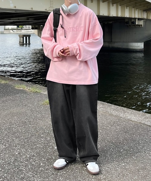 Perushu（ペルーシュ）の「ユーズドライクワイドパンツ（デニムパンツ・メンズ・グリーン/ピンク/ブラック/ベージュ/オレンジ・MEDIUM/LARGE/SMALL）」の22枚目の写真