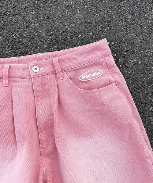 Perushu（ペルーシュ）の「ユーズドライクワイドパンツ（デニムパンツ・メンズ・グリーン/ピンク/ブラック/ベージュ/オレンジ・MEDIUM/LARGE/SMALL）」の18枚目の写真