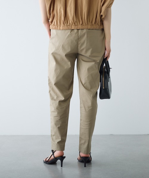 PUAL CE CIN」 スラックス FREE キャメル レディース ベルト付きタック