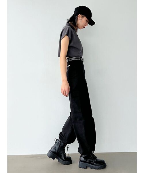 EMODA（エモダ）の「カバーハーフジップトップ（Tシャツ/カットソー・レディース・ブルー/ホワイト/ブラック/グレー・FREE）」の8枚目の写真