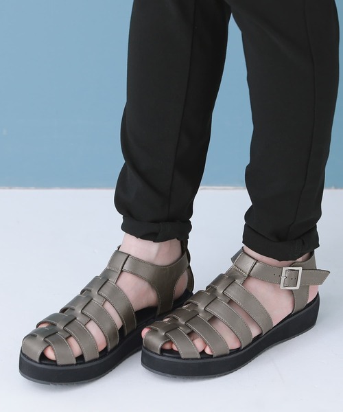 n'OrLABEL（ノアールレーベル）の「【廃盤】『バックルデザイングルカサンダル』（サンダル・レディース・グリーン/アンティークシルバー/ブラック/グレイッシュベージュ/レッド・L/LL/M）」の5枚目の写真