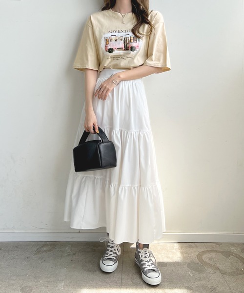Futier land（フューティアランド）の「【綿100％】バスロゴTシャツ（Tシャツ/カットソー・レディース・ホワイト/チャコールグレー/ベージュ・FREE）」の14枚目の写真