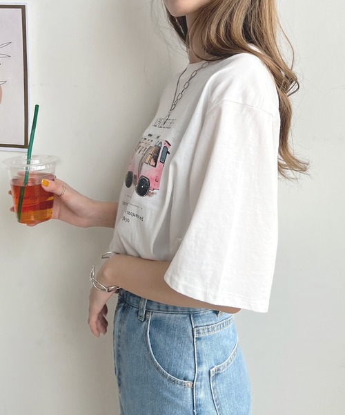 Futier land（フューティアランド）の「【綿100％】バスロゴTシャツ（Tシャツ/カットソー・レディース・ホワイト/チャコールグレー/ベージュ・FREE）」の17枚目の写真