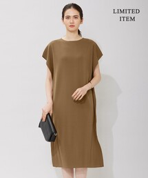 【WEB限定・洗える】ドライコットンアセテート サイドスリットワンピース