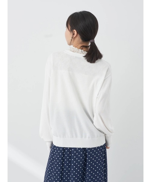 earth music&ecology（アースミュージックアンドエコロジー）の「ヴィンテージボタンカーディガン（カーディガン/ボレロ・レディース・ネイビー/イエロー/レッド/グリーン/サックスブルー/オフホワイト・FREE）」の12枚目の写真