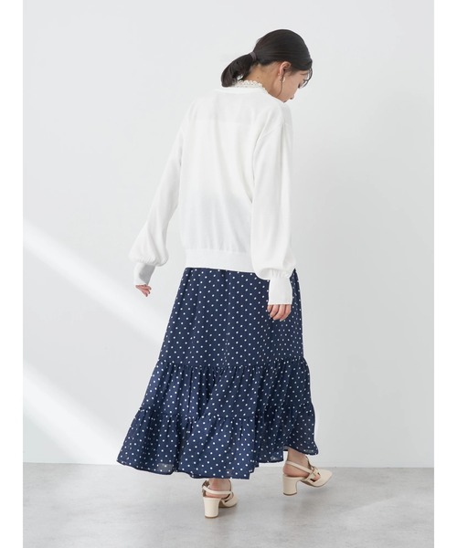 earth music&ecology（アースミュージックアンドエコロジー）の「ヴィンテージボタンカーディガン（カーディガン/ボレロ・レディース・ネイビー/イエロー/レッド/グリーン/サックスブルー/オフホワイト・FREE）」の15枚目の写真