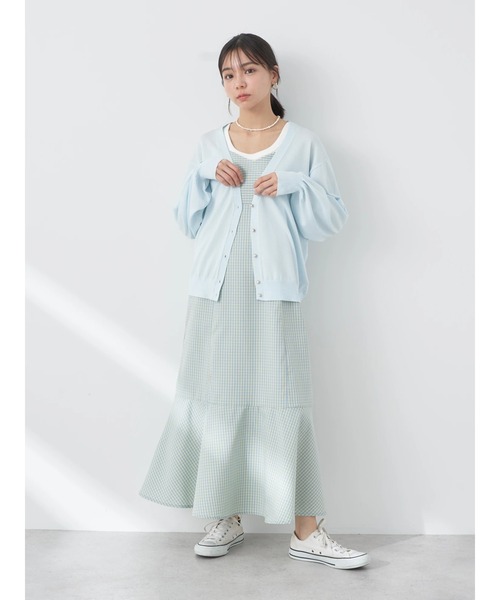 earth music&ecology（アースミュージックアンドエコロジー）の「ヴィンテージボタンカーディガン（カーディガン/ボレロ・レディース・ネイビー/イエロー/レッド/グリーン/サックスブルー/オフホワイト・FREE）」の18枚目の写真