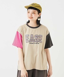 CUBE SUGAR（キューブシュガー）の「リサイクル天竺カットソージャガードロゴTシャツ（Tシャツ/カットソー）」