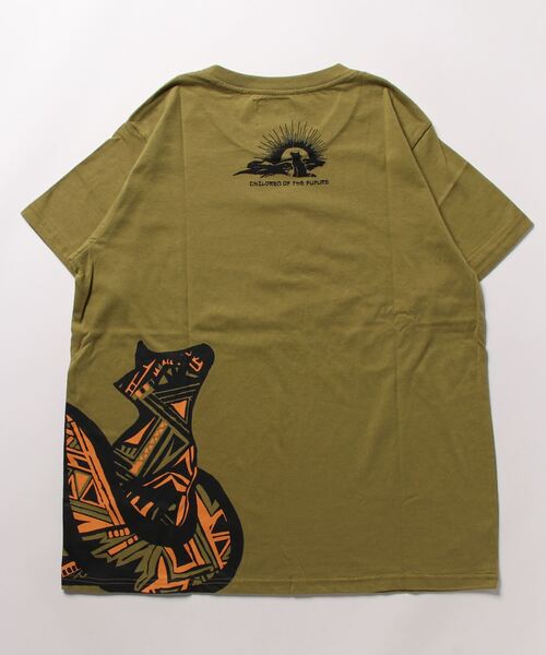 チャイハネ（チャイハネ）の「【チャイハネ】洋輔×Amina きつね親子Tシャツ（Tシャツ/カットソー・メンズ・ミント/カーキ/ベージュ/グレー/ブラック・L/M）」の16枚目の写真