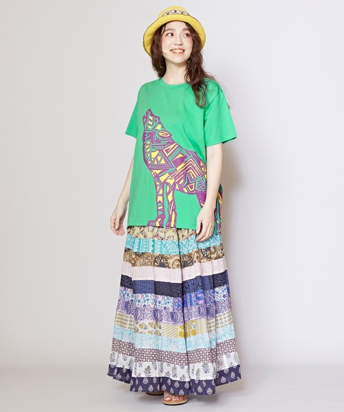 チャイハネ（チャイハネ）の「【チャイハネ】洋輔×Amina きつね親子Tシャツ（Tシャツ/カットソー・メンズ・ミント/カーキ/ベージュ/グレー/ブラック・L/M）」の19枚目の写真