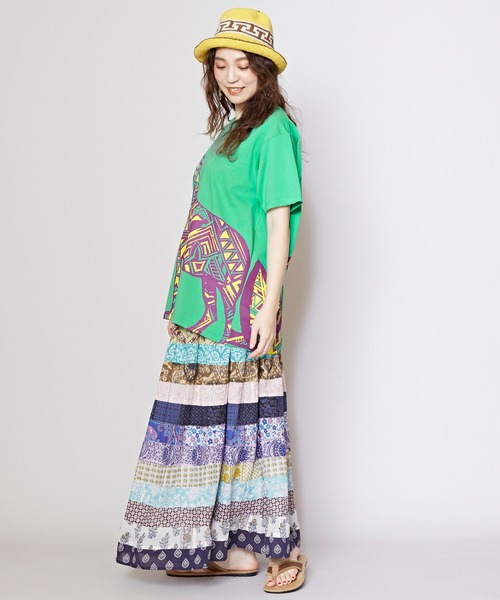 チャイハネ（チャイハネ）の「【チャイハネ】洋輔×Amina きつね親子Tシャツ（Tシャツ/カットソー・メンズ・ミント/カーキ/ベージュ/グレー/ブラック・L/M）」の20枚目の写真