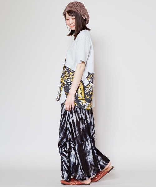 チャイハネ（チャイハネ）の「【チャイハネ】洋輔×Amina きつね親子Tシャツ（Tシャツ/カットソー・メンズ・ミント/カーキ/ベージュ/グレー/ブラック・L/M）」の9枚目の写真