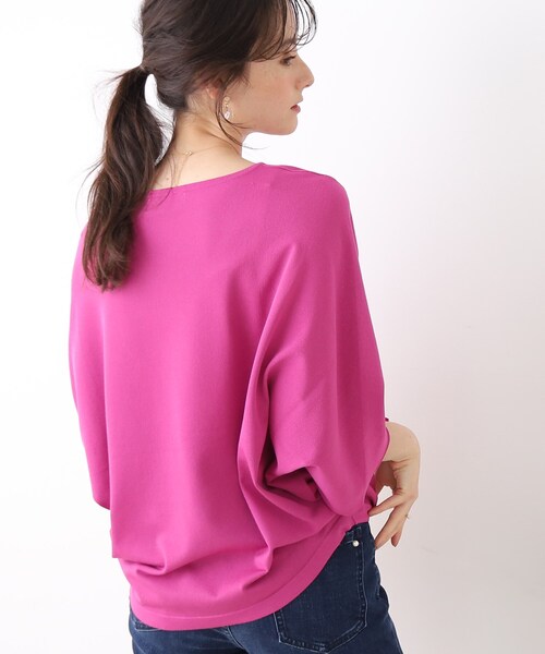 couture brooch(クチュールブローチ)の「◆【ゆるっとドルマンニットで抜け感、上品レディ。】袖リボンドルマンニット(ニット/セーター・レディース・アイボリー/サックスブルー/ブラック/ピンク系・38/42)」の6枚目の写真