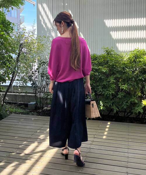 couture brooch(クチュールブローチ)の「◆【ゆるっとドルマンニットで抜け感、上品レディ。】袖リボンドルマンニット(ニット/セーター・レディース・アイボリー/サックスブルー/ブラック/ピンク系・38/42)」の9枚目の写真