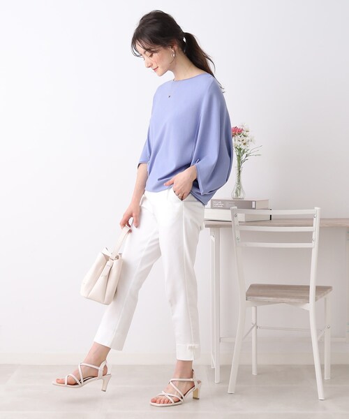 couture brooch(クチュールブローチ)の「◆【ゆるっとドルマンニットで抜け感、上品レディ。】袖リボンドルマンニット(ニット/セーター・レディース・アイボリー/サックスブルー/ブラック/ピンク系・38/42)」の11枚目の写真