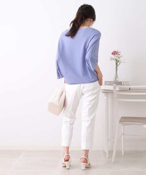 couture brooch(クチュールブローチ)の「◆【ゆるっとドルマンニットで抜け感、上品レディ。】袖リボンドルマンニット(ニット/セーター・レディース・アイボリー/サックスブルー/ブラック/ピンク系・38/42)」の12枚目の写真