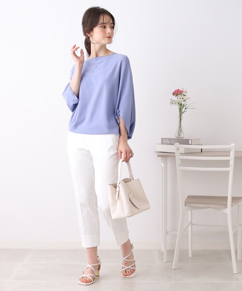 couture brooch(クチュールブローチ)の「◆【ゆるっとドルマンニットで抜け感、上品レディ。】袖リボンドルマンニット(ニット/セーター・レディース・アイボリー/サックスブルー/ブラック/ピンク系・38/42)」の13枚目の写真