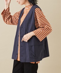 CUBE SUGAR | 無地綿ダンプVネックベスト(ベスト)