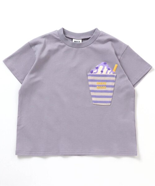 BREEZE（ブリーズ）の「【セットアップ対応】シェイクポケットTシャツ（Tシャツ/カットソー・キッズ・ピンク/ライム/チャコール/パープル・80/90/100/110/120/130/140）」の7枚目の写真