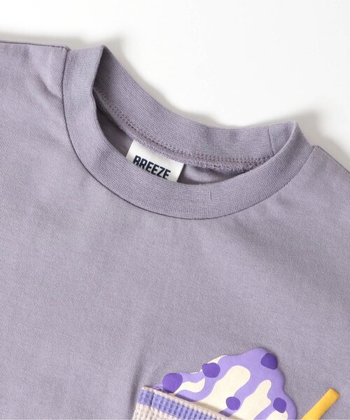 BREEZE（ブリーズ）の「【セットアップ対応】シェイクポケットTシャツ（Tシャツ/カットソー・キッズ・ピンク/ライム/チャコール/パープル・80/90/100/110/120/130/140）」の17枚目の写真