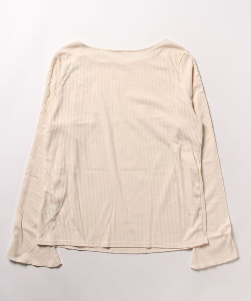 marun（マルン）の「＜大きいサイズ＞ パール調ボタン付き袖口スリットカットソー marun（Tシャツ/カットソー・レディース・チャコール/アイボリー・4L/L/LL/5L/3L）」の12枚目の写真