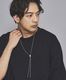 MYSELF ABAHOUSE（マイセルフアバハウス）の「【Leonor】ユニセックス メタルプレート カラーストーン ループタイ（ネックレス）」