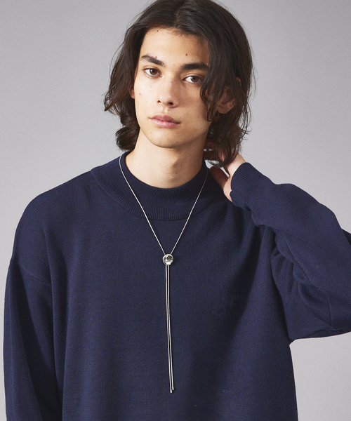 MYSELF ABAHOUSE（マイセルフアバハウス）の「【Leonor】ユニセックス メタルプレート カラーストーン ループタイ（ネックレス・メンズ・ホワイト/ブラック/シルバー/ブルー系その他・フリー）」の16枚目の写真