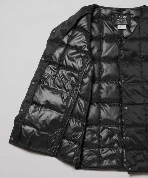 ROPE'（ロペ）の「【高評価】【TAION】別注Ｖネックショートダウンブルゾン（ダウンジャケット/コート・レディース・ブラック/ベージュ系その他/キナリ・L/M）」の13枚目の写真