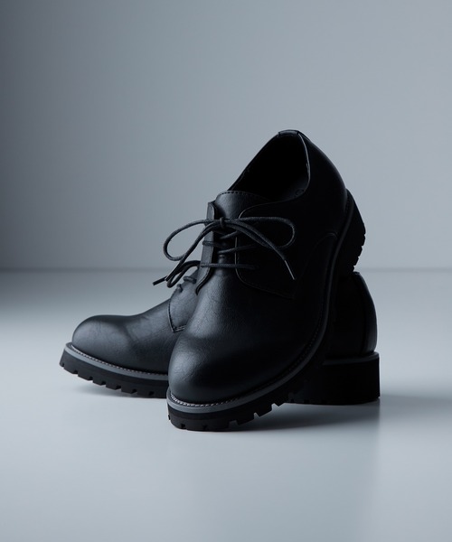 J様　　　　　　　 J636 プレーントゥ レースアップ ドレスシューズ BLK ＋6.8cm High Sole Dress LaceShoes Plain Toe ハイソール