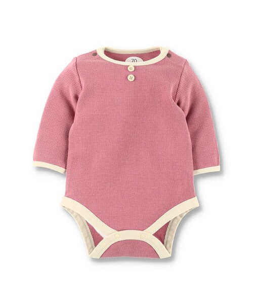 BRANSHES(ブランシェス)の「【WEB限定/ベビー/綿100%やわらかワッフル】長袖ボディスーツ(ロンパース・キッズ・アイボリー/ライトピンク/ピンク/グレイッシュベージュ・80/70)」の14枚目の写真