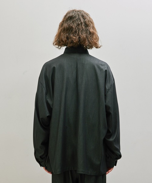 JUNRED（ジュンレッド）の「セットアップ対応 / テンセルタッチドレープビッグシャツ（シャツ/ブラウス・メンズ・ブラック/ネイビー・S/M/L）」の12枚目の写真