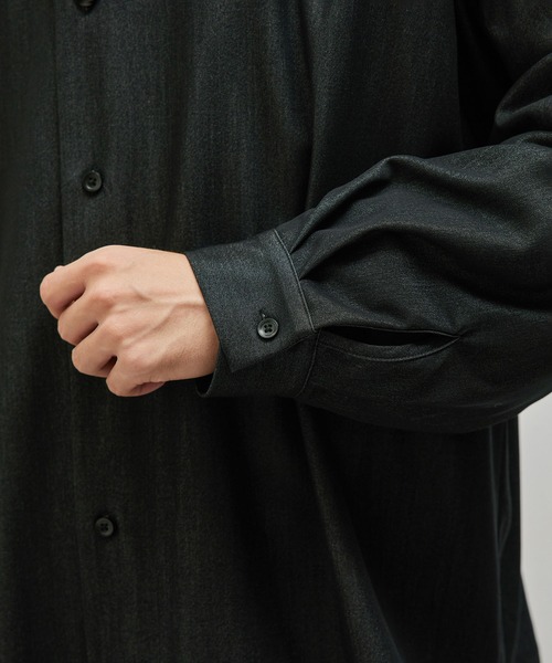 JUNRED（ジュンレッド）の「セットアップ対応 / テンセルタッチドレープビッグシャツ（シャツ/ブラウス・メンズ・ブラック/ネイビー・S/M/L）」の14枚目の写真