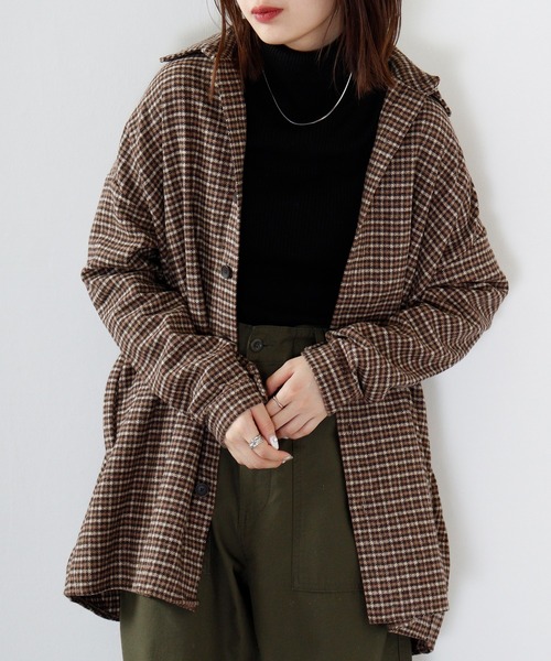 FUNALIVE（ファンアライブ）の「Vintage check heavy flannel shirt / ヴィンテージチェック ヘビーネルシャツ unisex（シャツ/ブラウス・メンズ・グリーン系/オレンジ系/ベージュ系/ブラック系/グレー系/ブラウン系・F）」の4枚目の写真