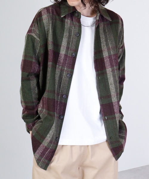 FUNALIVE（ファンアライブ）の「Vintage check heavy flannel shirt / ヴィンテージチェック ヘビーネルシャツ unisex（シャツ/ブラウス・メンズ・グリーン系/オレンジ系/ベージュ系/ブラック系/グレー系/ブラウン系・F）」の5枚目の写真