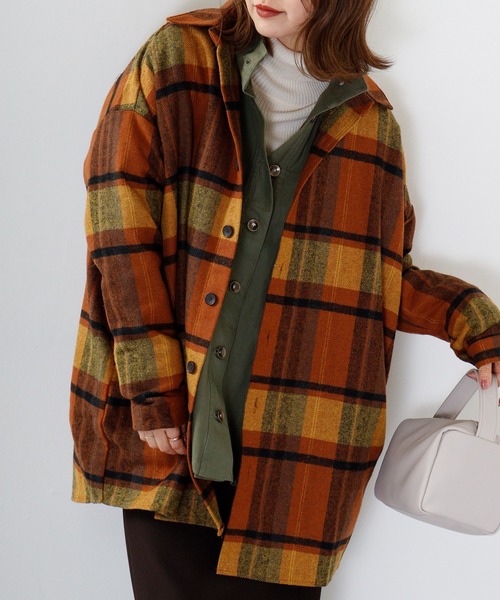 FUNALIVE（ファンアライブ）の「Vintage check heavy flannel shirt / ヴィンテージチェック ヘビーネルシャツ unisex（シャツ/ブラウス・メンズ・グリーン系/オレンジ系/ベージュ系/ブラック系/グレー系/ブラウン系・F）」の6枚目の写真