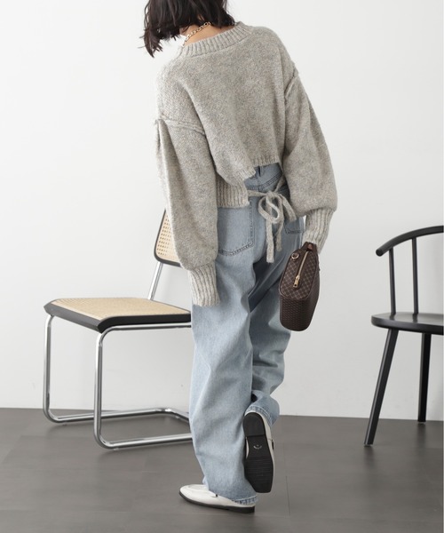 FREE'S MART（フリーズマート）の「◆バックリボンショート丈ニット（ニット/セーター・レディース・ピンク/グリーン/グレー/ブルー・FREE）」の11枚目の写真