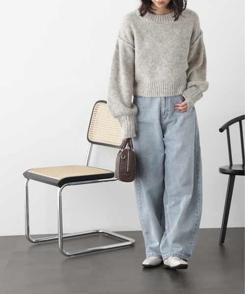 FREE'S MART（フリーズマート）の「◆バックリボンショート丈ニット（ニット/セーター・レディース・ピンク/グリーン/グレー/ブルー・FREE）」の9枚目の写真