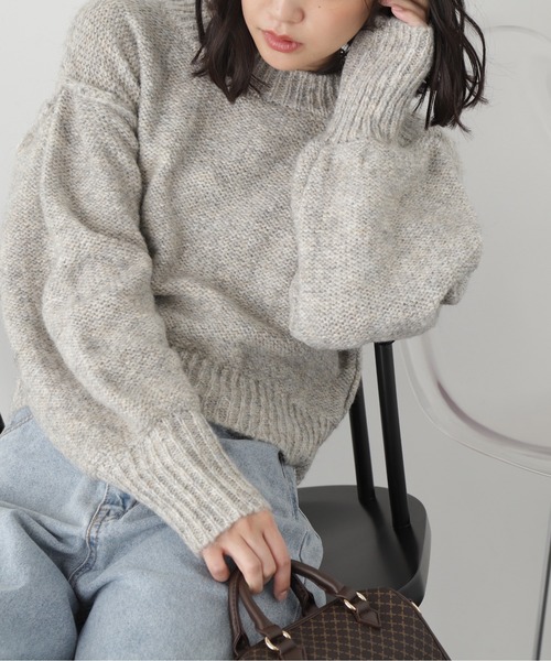 FREE'S MART（フリーズマート）の「◆バックリボンショート丈ニット（ニット/セーター・レディース・ピンク/グリーン/グレー/ブルー・FREE）」の5枚目の写真