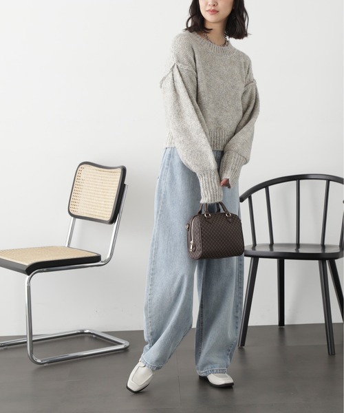 FREE'S MART（フリーズマート）の「◆バックリボンショート丈ニット（ニット/セーター・レディース・ピンク/グリーン/グレー/ブルー・FREE）」の8枚目の写真