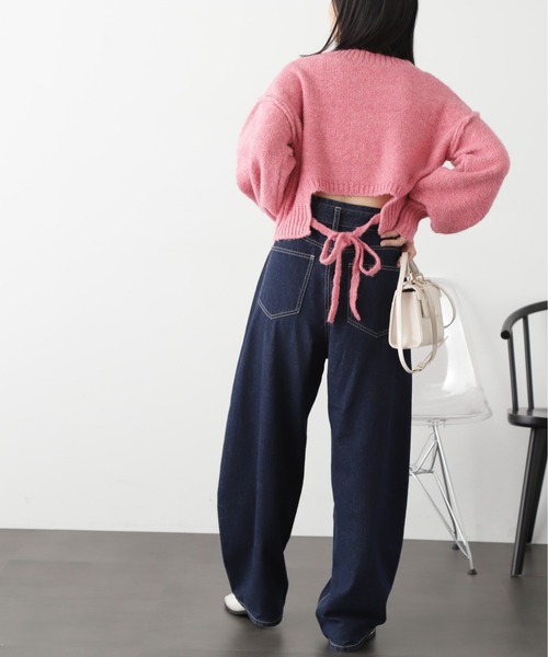 FREE'S MART（フリーズマート）の「◆バックリボンショート丈ニット（ニット/セーター・レディース・ピンク/グリーン/グレー/ブルー・FREE）」の15枚目の写真