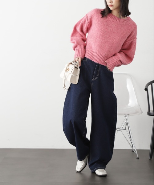 FREE'S MART（フリーズマート）の「◆バックリボンショート丈ニット（ニット/セーター・レディース・ピンク/グリーン/グレー/ブルー・FREE）」の16枚目の写真