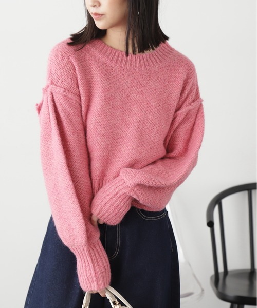 FREE'S MART（フリーズマート）の「◆バックリボンショート丈ニット（ニット/セーター・レディース・ピンク/グリーン/グレー/ブルー・FREE）」の14枚目の写真