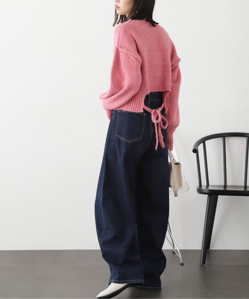 FREE'S MART（フリーズマート）の「◆バックリボンショート丈ニット（ニット/セーター・レディース・ピンク/グリーン/グレー/ブルー・FREE）」の18枚目の写真