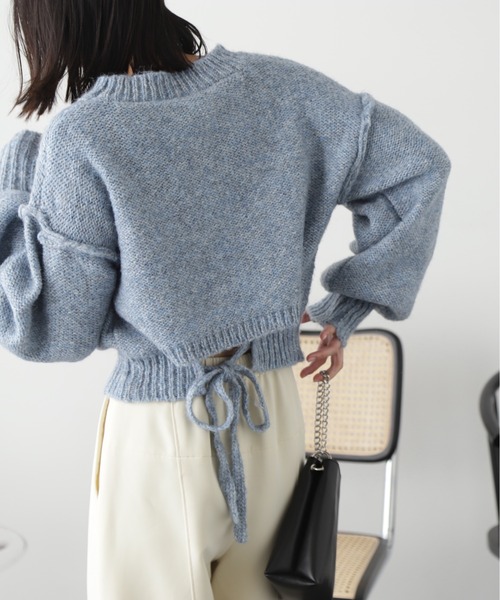 FREE'S MART（フリーズマート）の「◆バックリボンショート丈ニット（ニット/セーター・レディース・ピンク/グリーン/グレー/ブルー・FREE）」の19枚目の写真