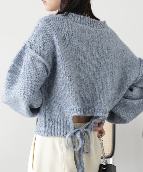 FREE'S MART（フリーズマート）の「◆バックリボンショート丈ニット（ニット/セーター・レディース・ピンク/グリーン/グレー/ブルー・FREE）」の20枚目の写真