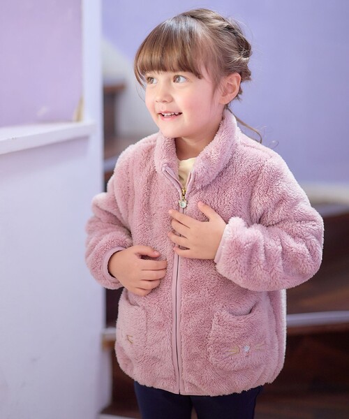 A.P.C ピンクブルゾンジャケットアウターFUDGE掲載 ANY（エニィ）の「ネコポケットボアブルゾン（ブルゾン）」 - WEAR