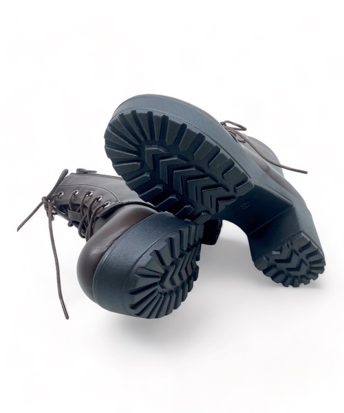 Sugar Sugar（シュガーシュガー）の「【SUGAR SUGARシュガーシュガー】レースアップブーツ（ブーツ・レディース・ダークブラウン/ブラック・S/M/L/LL）」の12枚目の写真