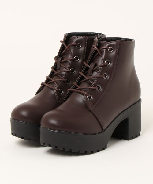 Sugar Sugar（シュガーシュガー）の「【SUGAR SUGARシュガーシュガー】レースアップブーツ（ブーツ・レディース・ダークブラウン/ブラック・S/M/L/LL）」の21枚目の写真