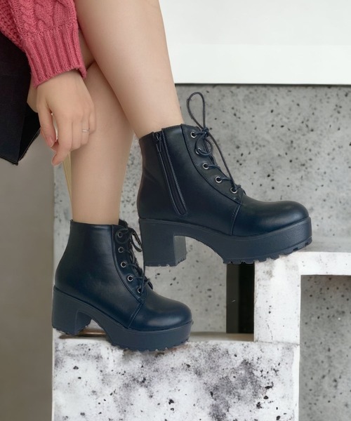 Sugar Sugar（シュガーシュガー）の「【SUGAR SUGARシュガーシュガー】レースアップブーツ（ブーツ・レディース・ダークブラウン/ブラック・S/M/L/LL）」の20枚目の写真